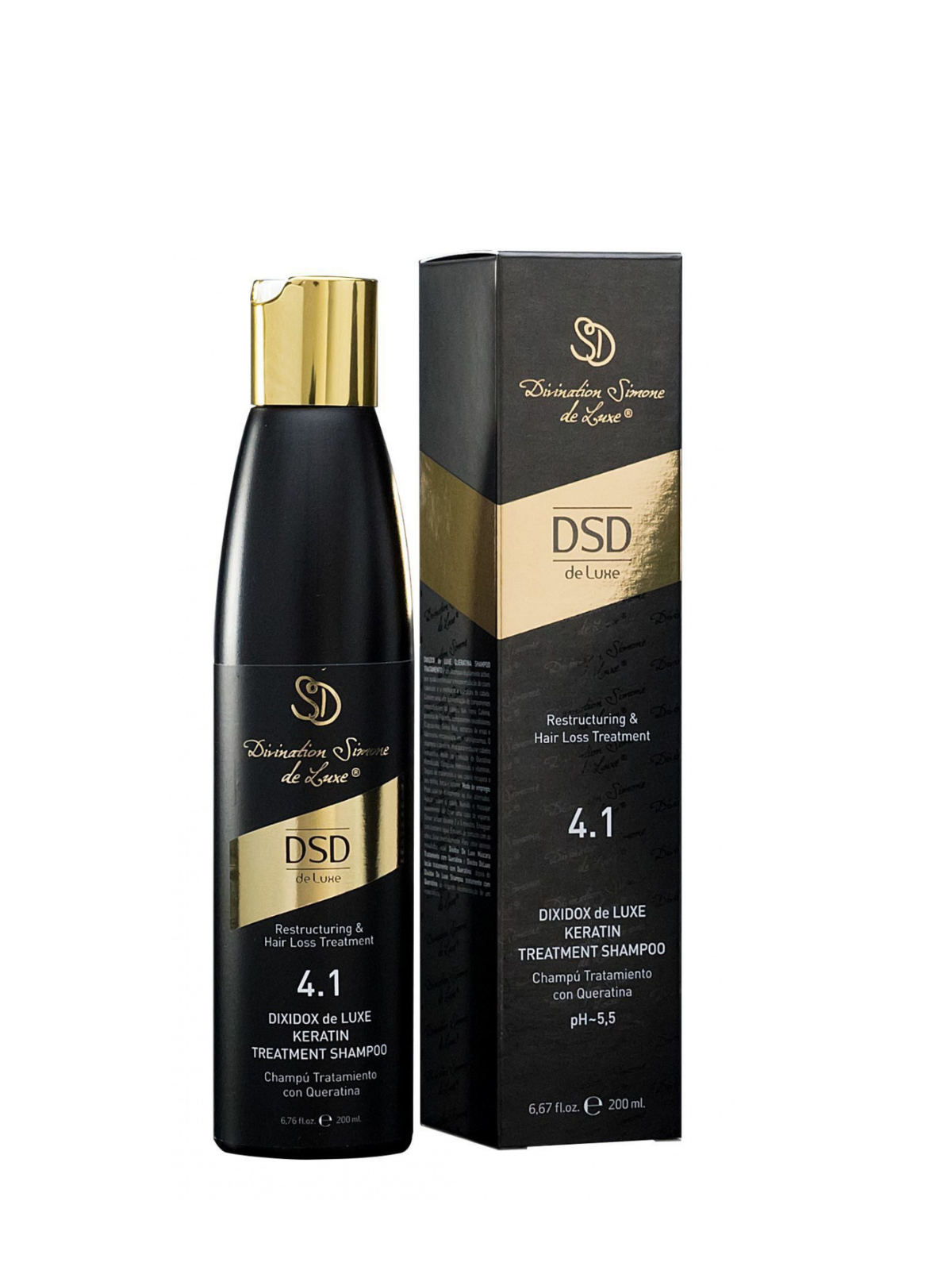 DE LUXE Восстанавливающий шампунь с кератином 200мл