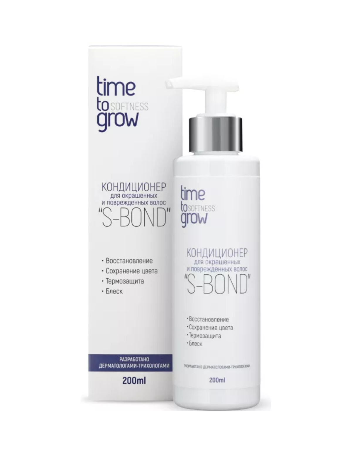 659273 TIME TO GROW Кондиционер для окрашенных и поврежденных волос, 200 мл — изображение 1